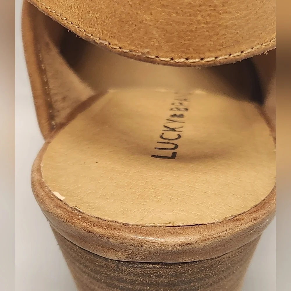 Lucky Brand Women’s 10 Hatoraa Slingback Peep Toe Sandal Heel - Picture 11 of 16